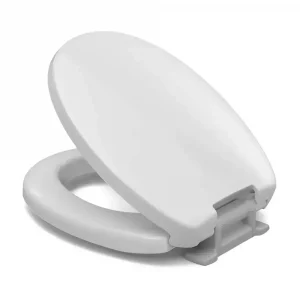 P&M WC-Sitz clivia plus mit Edelstahl-Scharnier und Winkelpuffer, Absenkautomatik plus 5cm weiss